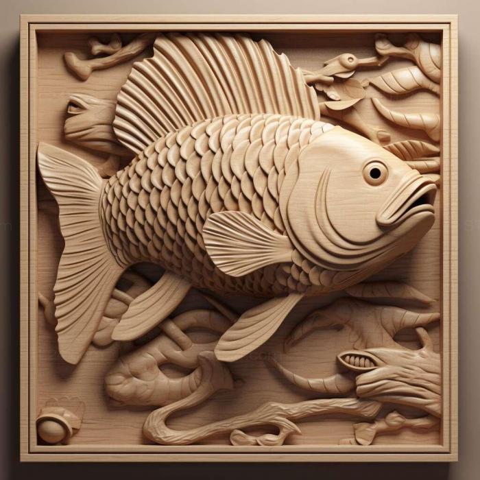 Nature and animals (Shubunkin fish 3, NATURE_7319) 3D models for cnc